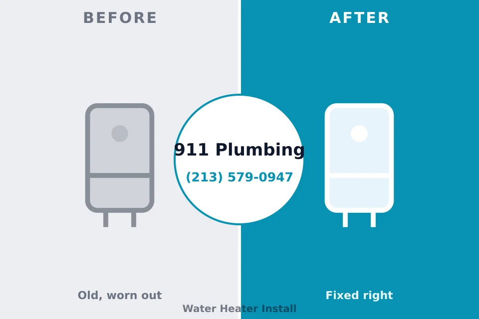 Before and after: plumbing repair Sweetser, IN